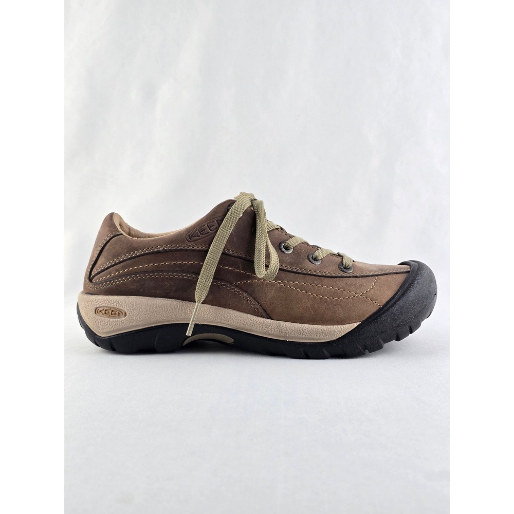 KEEN Women's Toyah Leather Lace Up Hiking Walking Shoes Brindle 5.5